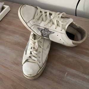 Golden Goose Superstar sneaker. White/Metallic.